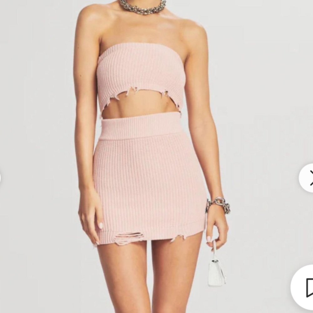 SER.O.YA Lola Knit Mini Dress in Rose NWT